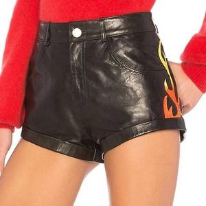 LPA Flame Genuine Leather Shorts Size M